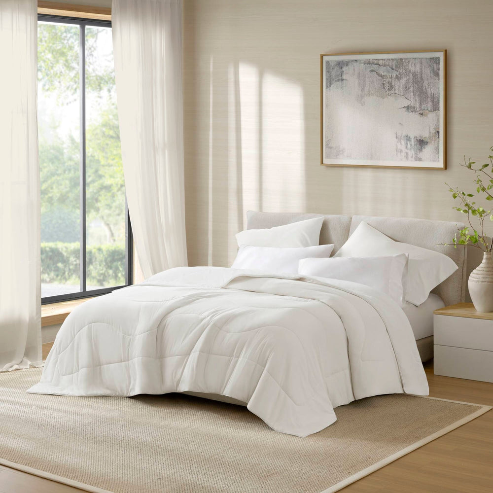 1-Piece Full/Queen Reversible Tencel Comforter Blanket,White Media 1