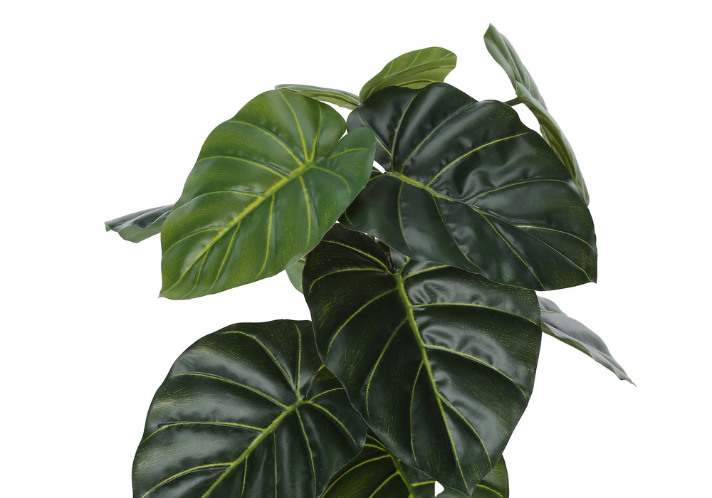 Artificial Plant, 24' Tall, Alocasia, Indoor, Faux, Fake, Table, Greenery, Potted, Real Touch, Decorative, Green Leaves, Black Pot Media 5