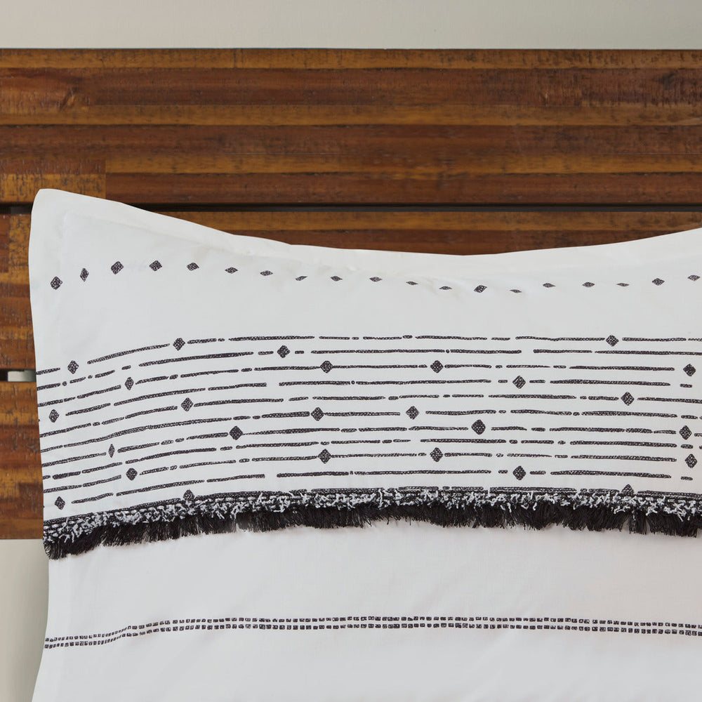 Full/Queen Cotton Printed Duvet Cover Set with Trims Media 4