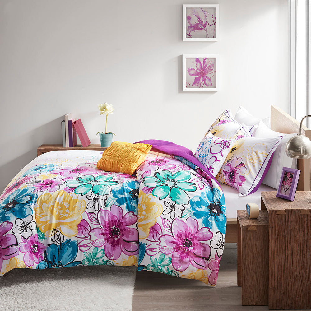 Twin/Twin XL Floral Comforter Set Media 7