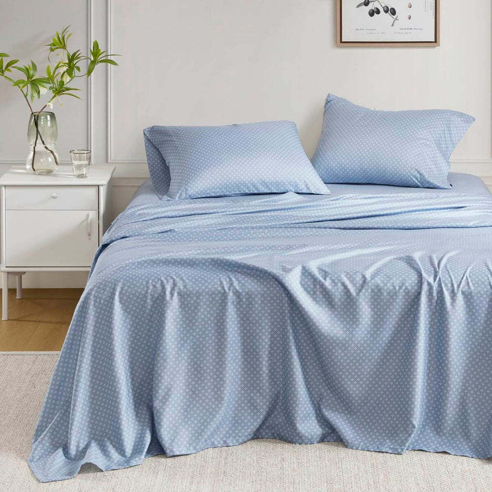 Floral Comforter Set with Bed Sheets Blue Cal King Media 13