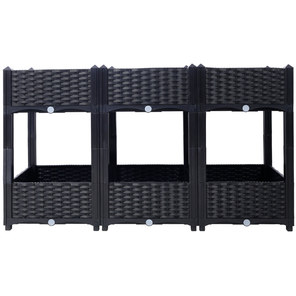 Planter Raised Beds - Elevated Planter Garden Box with Drainage Plug Raised Garden Beds for Vegetable/Flower/Herb Outdoor Standing Planter Beds Gardening Kit,Black,47.2'x15.7'x27.7' Media 5