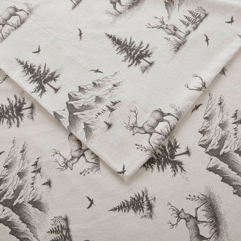 4 PCS King Sheet Set Gray Deer Toile Media 14