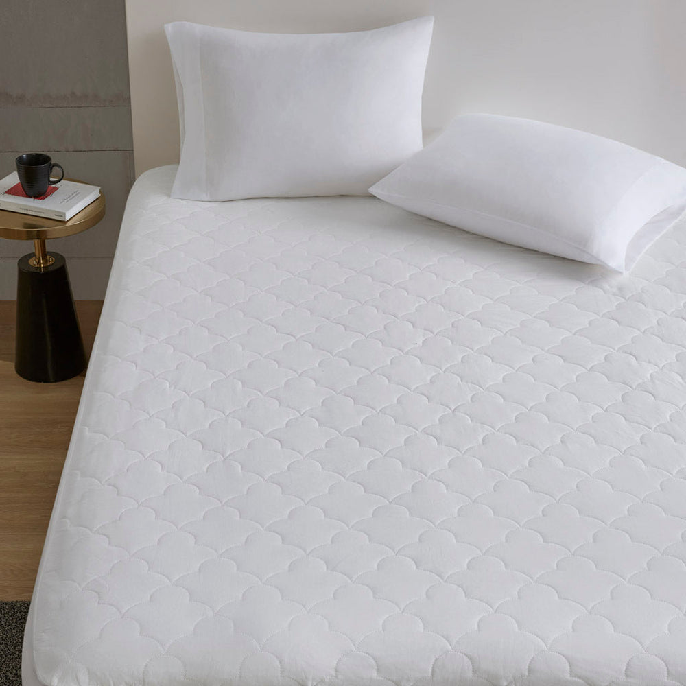 Cotton Percale Quilted Mattress Pad Media 12