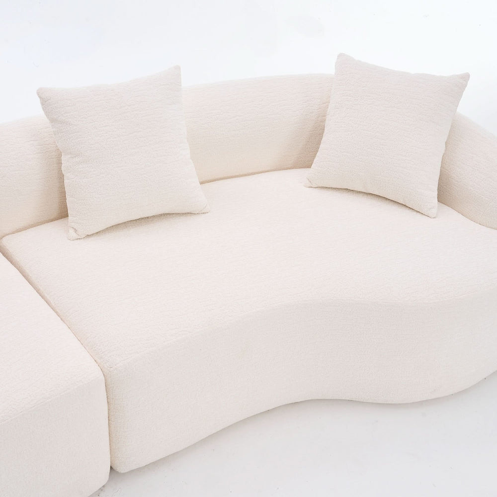 Foam & Spring Sofa Sectional White Living Room Design Furniture Collection Media 4
