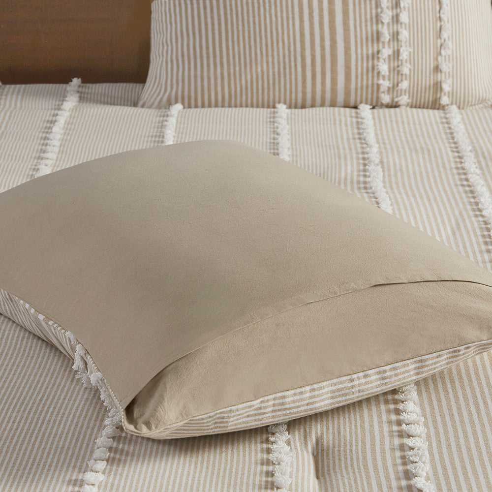 King 3 Piece Cotton Yarn Dyed Comforter Set Media 9