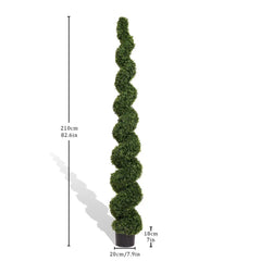 Topiary Bonsai Artificial Spiral Tree Plant Outdoor UV Resistant Plastic Boxwood 210cm Green perspective