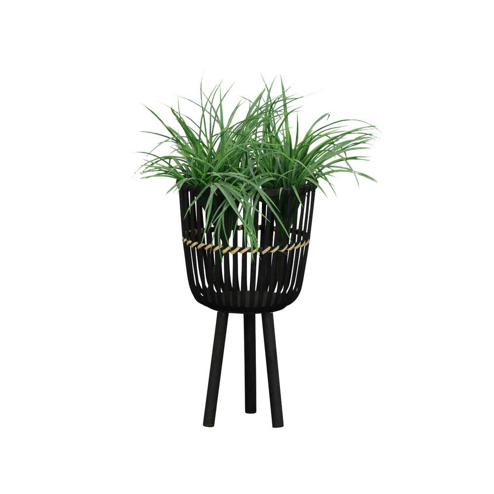 S/3 BAMBOO FOOTED PLANTERS 11/13/15', BLACK Media 5