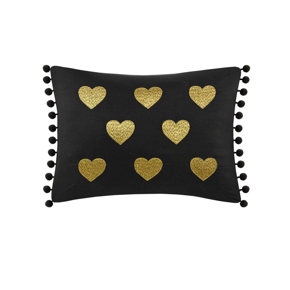 3 PCS Twin/Twin XL Metallic Printed Plush Comforter Set with Throw Pillow Black/Gold Media 10