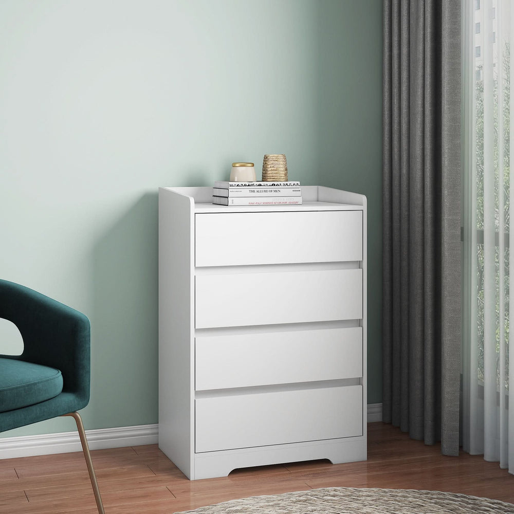 Bedroom Dresser Waterproof Minimalist White Cabinet Storage Organizer Media 12