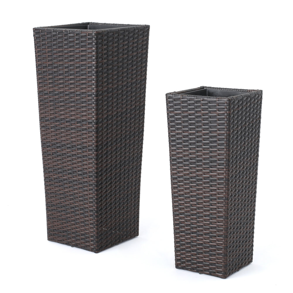 Rattan FLOWER POT - BROWN Media 2