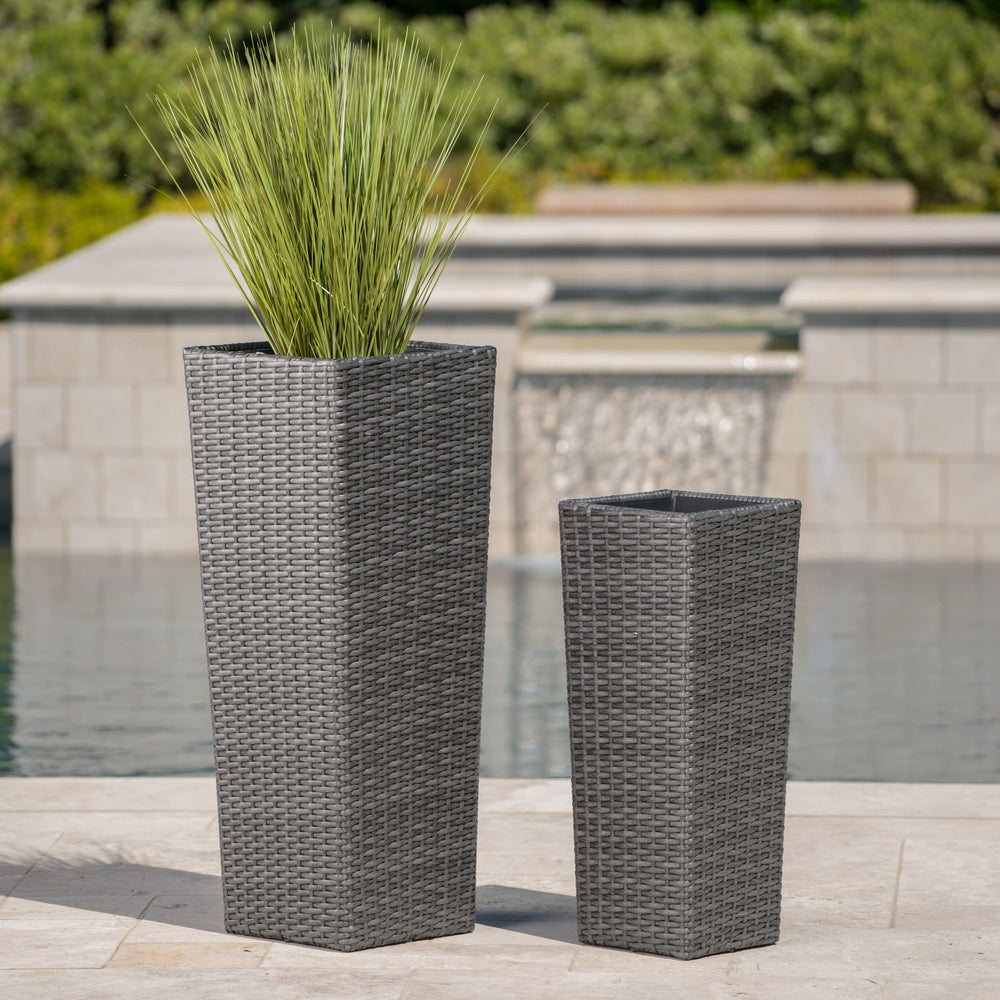 Rattan FLOWER POT - GREY Media 4