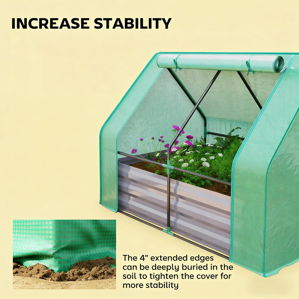 Raised Garden Bed,Mini Greenhouse,2-in-1 Raised Planter Greenhouse Media 6