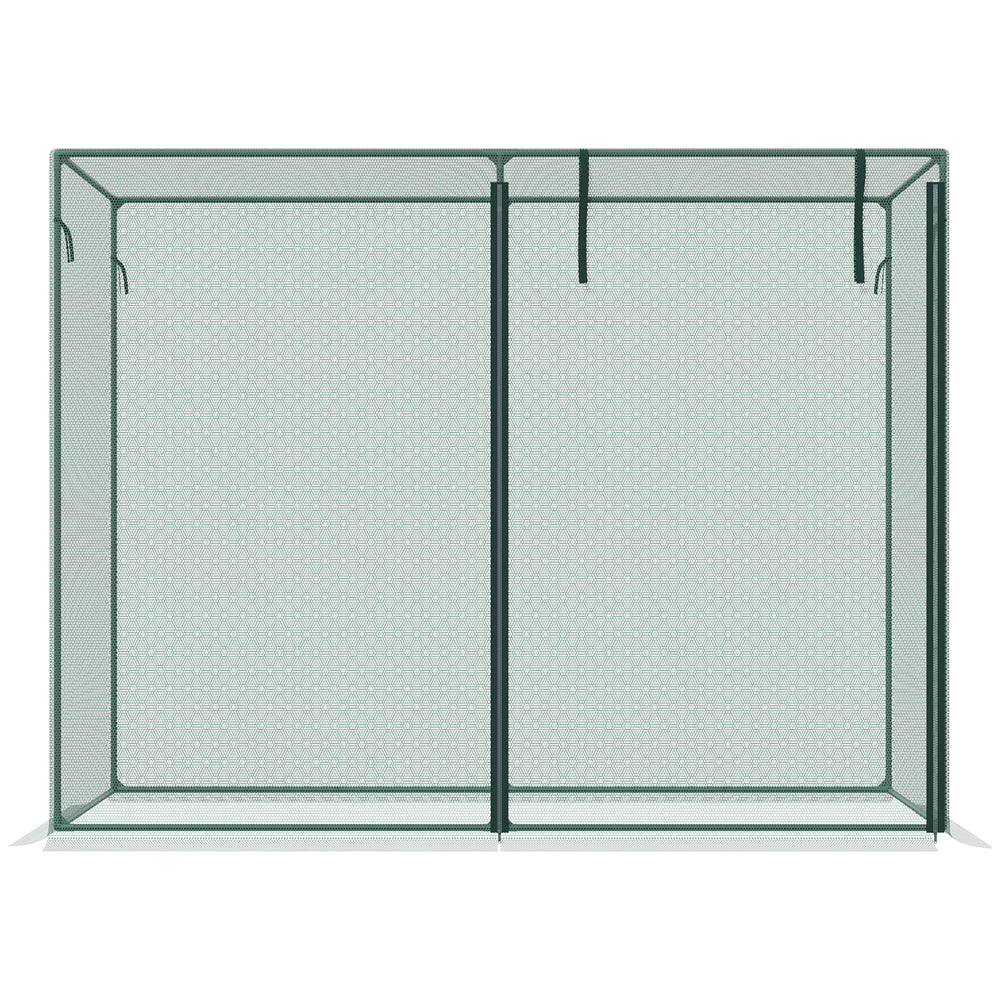 Outsunny 6' x 3' Crop Cage, Plant Protection Tent with Zippered Doors for Vegetable Garden, Backyard, Green Media 7