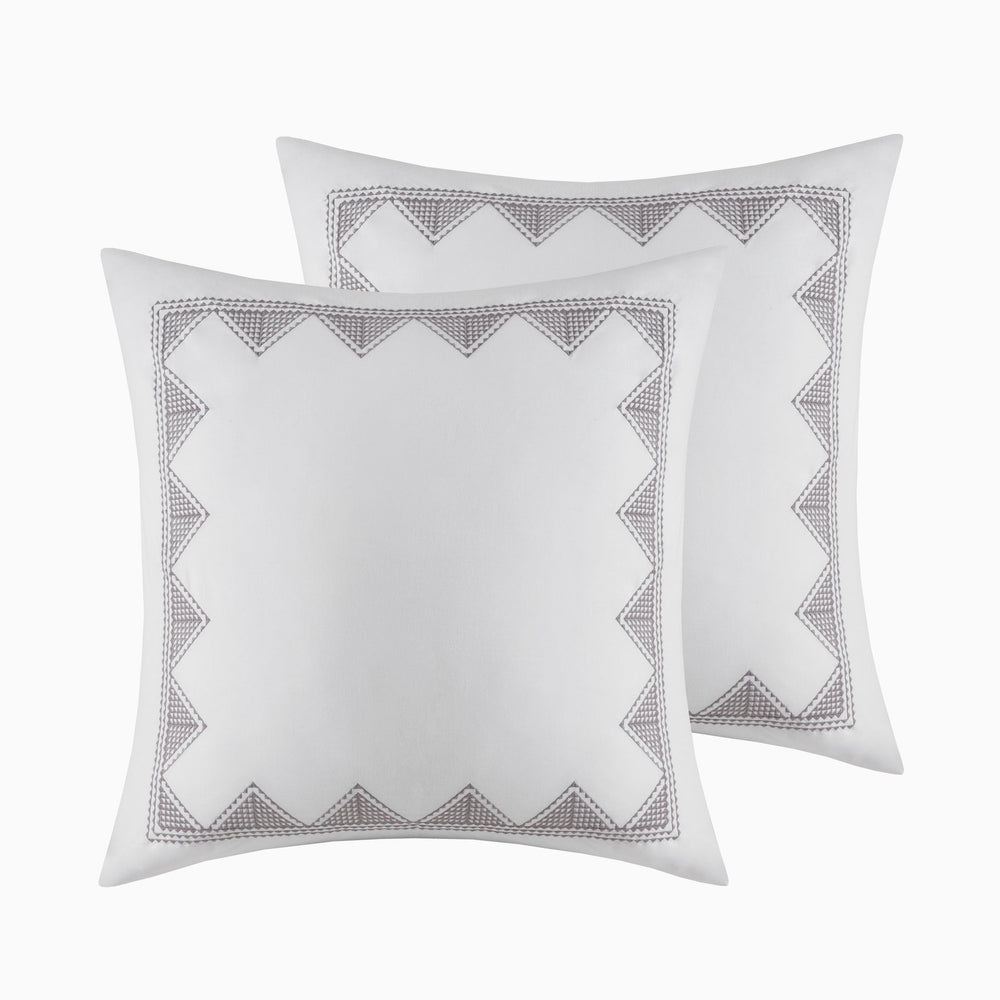 Cotton Printed Comforter Set with Chenille Ivory King/Cal King Media 2