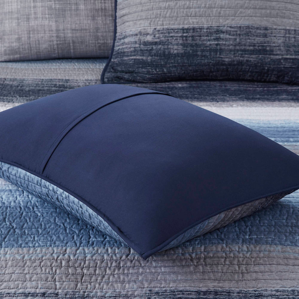 8-Piece King 8 Piece Quilt Set with Cotton Bed Sheets,Navy Media 14