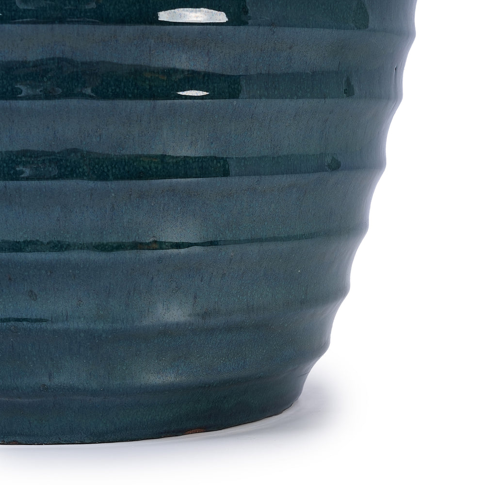 Ceramic Flowerpot, Modern Planter for Patio, Garden, Windowsill - Army Green Media 9