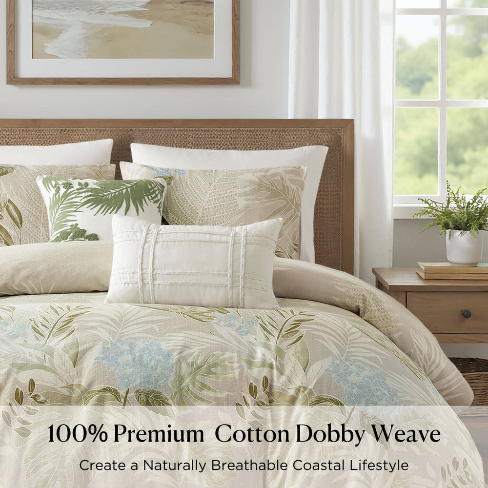 6-Piece Cal King Oversized Cotton Comforter Set with Throw Pillow Media 3