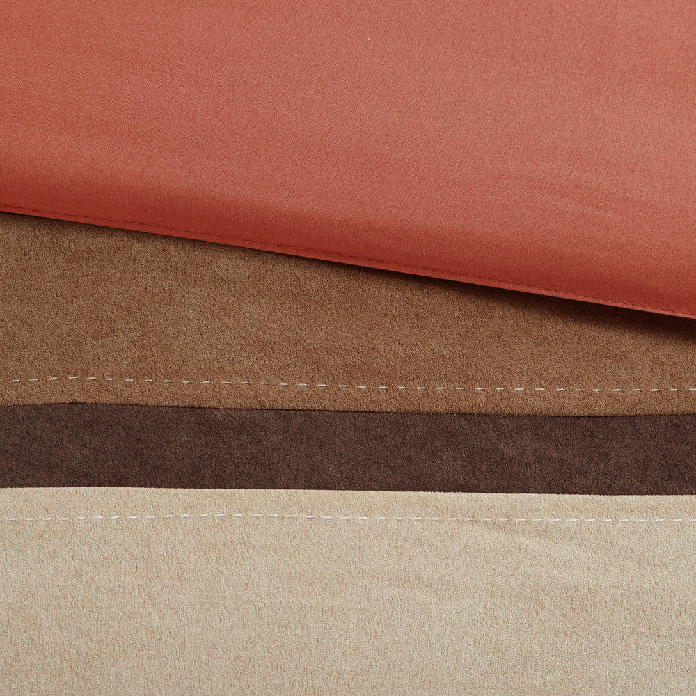 7 Piece Faux Suede Comforter Set Coral Cal King Media 5