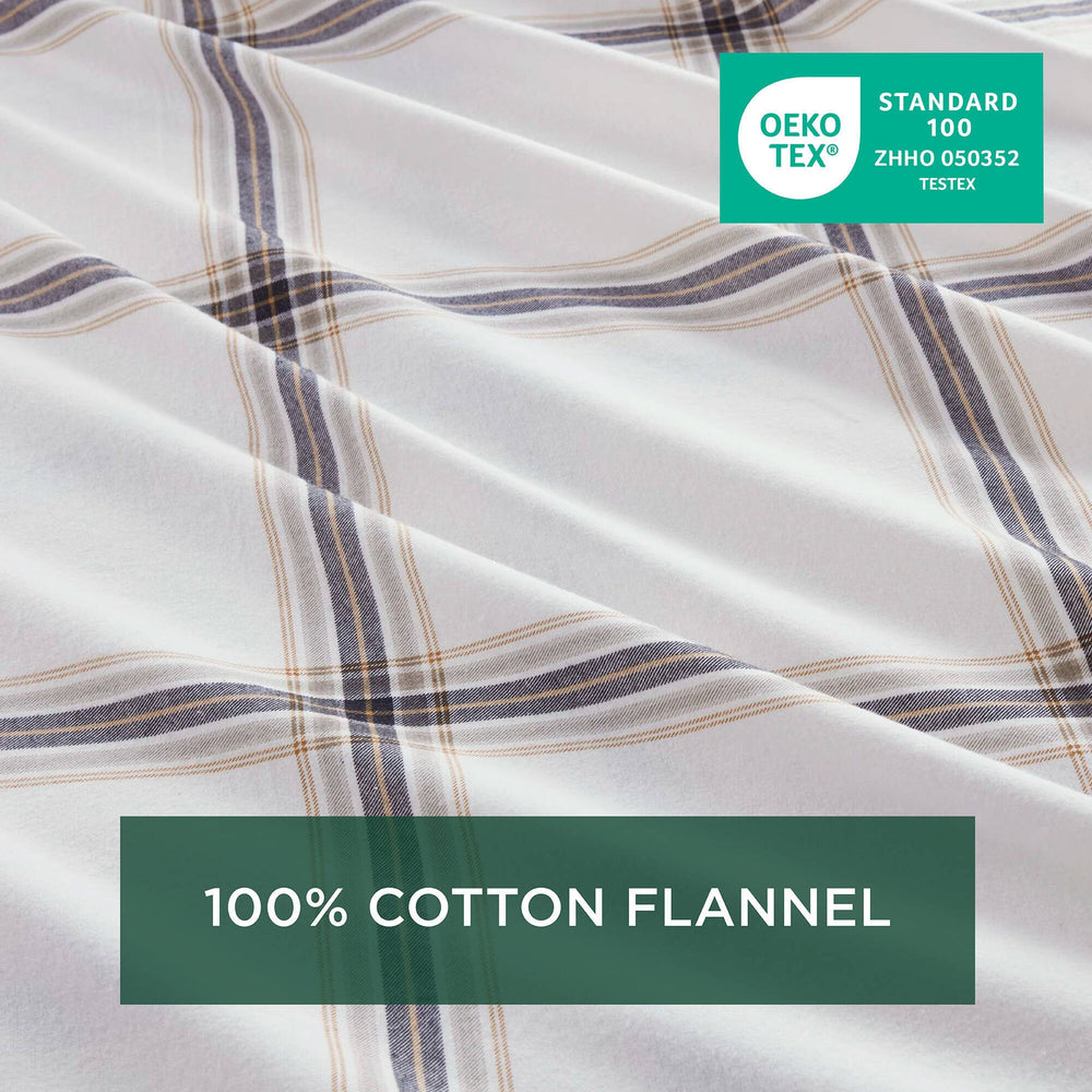 3 PCS Twin Sheet Set Tan Plaid Media 7