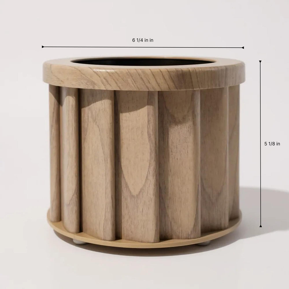 Round Strata Planter SM - Ash Brown Media 4