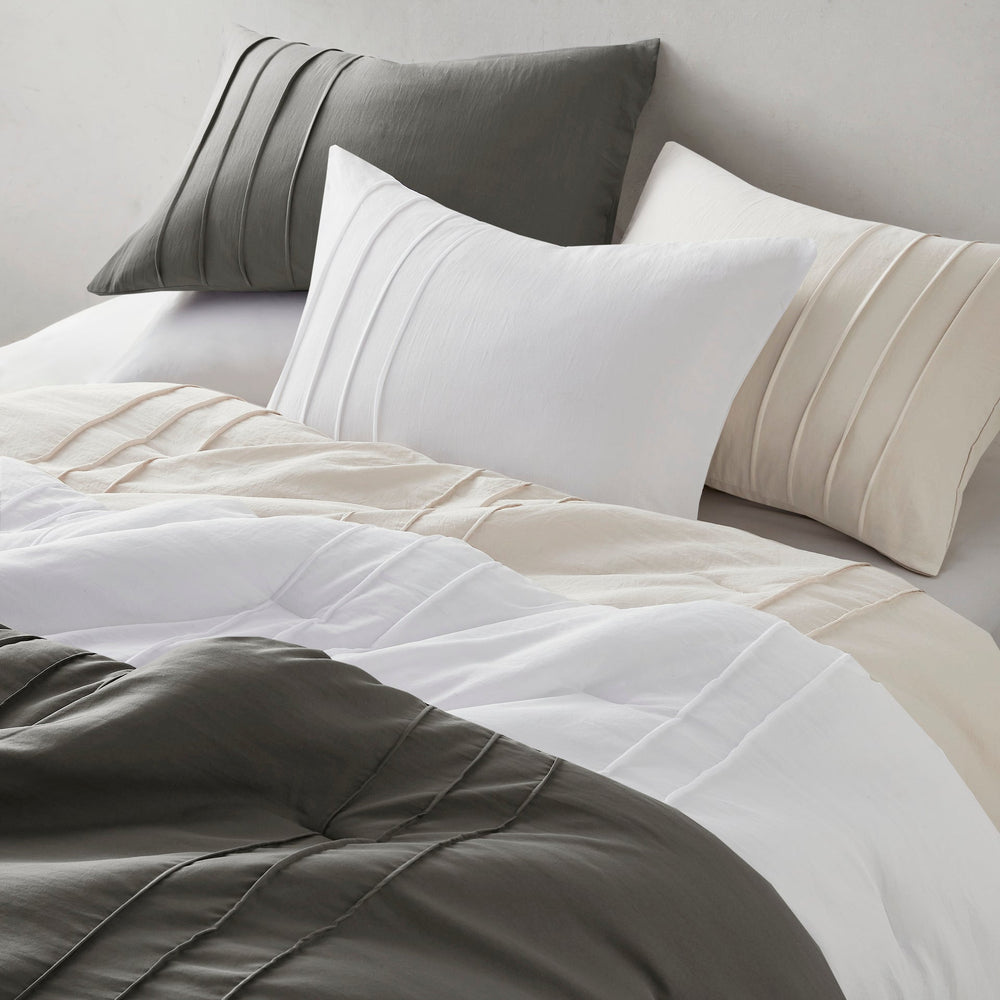 3-Piece Cal King Soft Washed Pleated Comforter Set Media 18