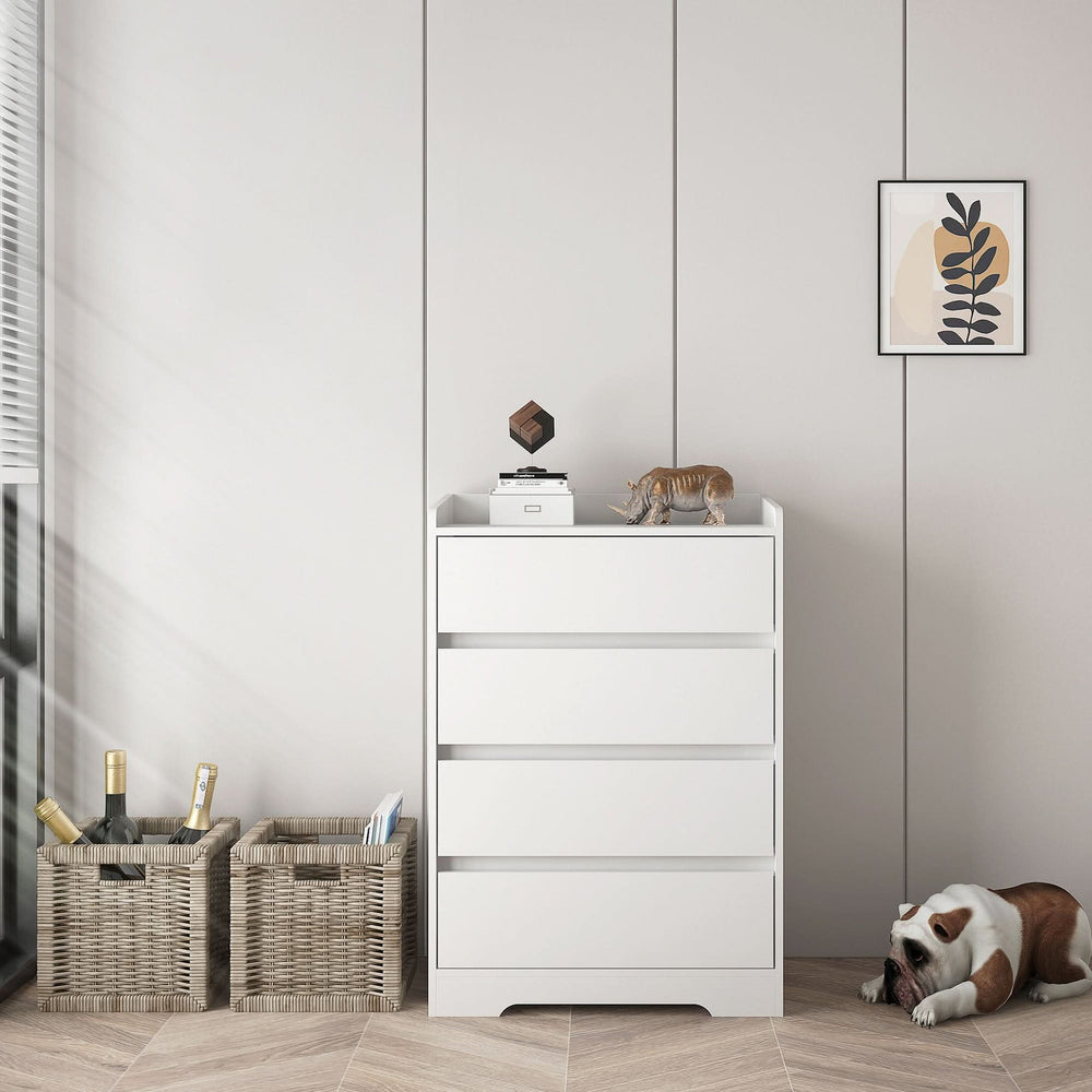 Bedroom Dresser Waterproof Minimalist White Cabinet Storage Organizer Media 9