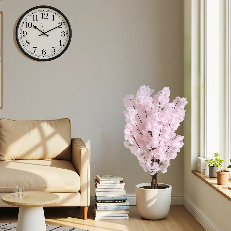 43' Artificial Cherry Blossom Tree with Black Plastic Pot