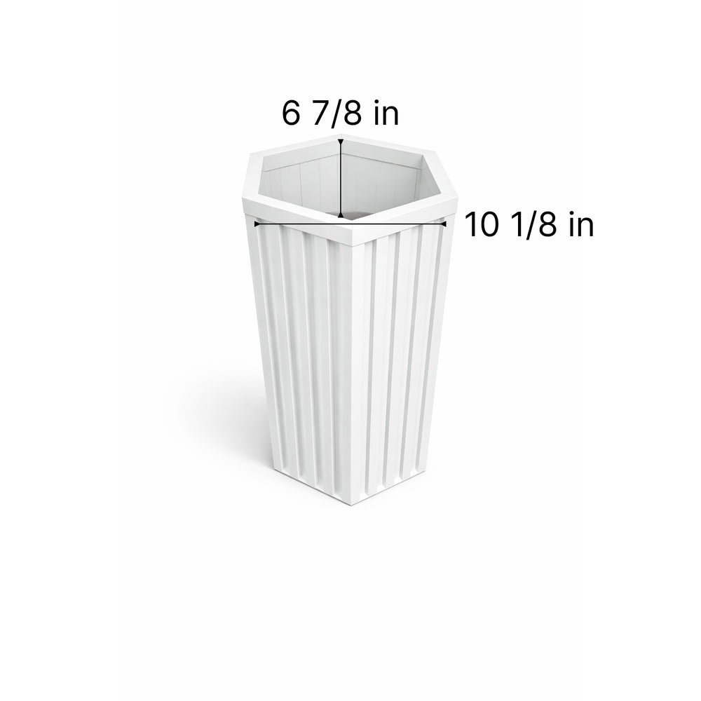 Hexagon Column Planter MD - White Media 7