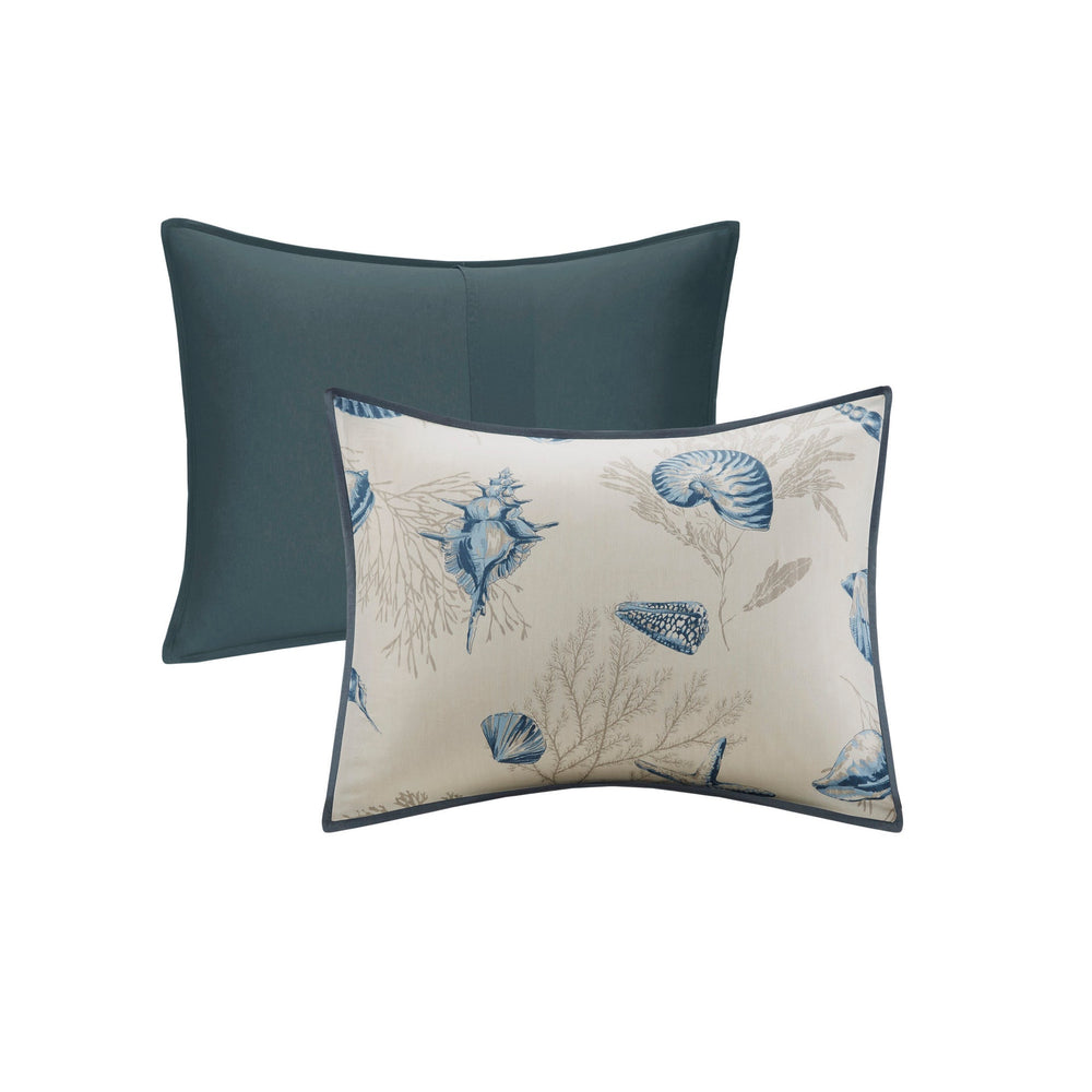 7 Piece Cotton Sateen Comforter Set Blue Cal King Media 9