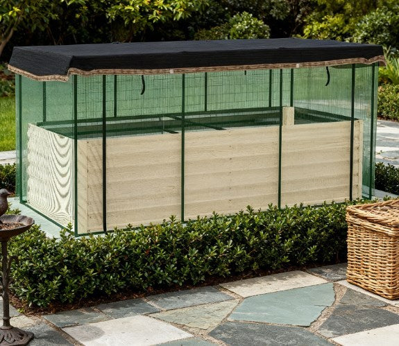 Raised Garden Bed for Flowers, Veggies and Herbs,Galvanized Steel Planter Box with Crop Cage and Shade Cloth Media 6