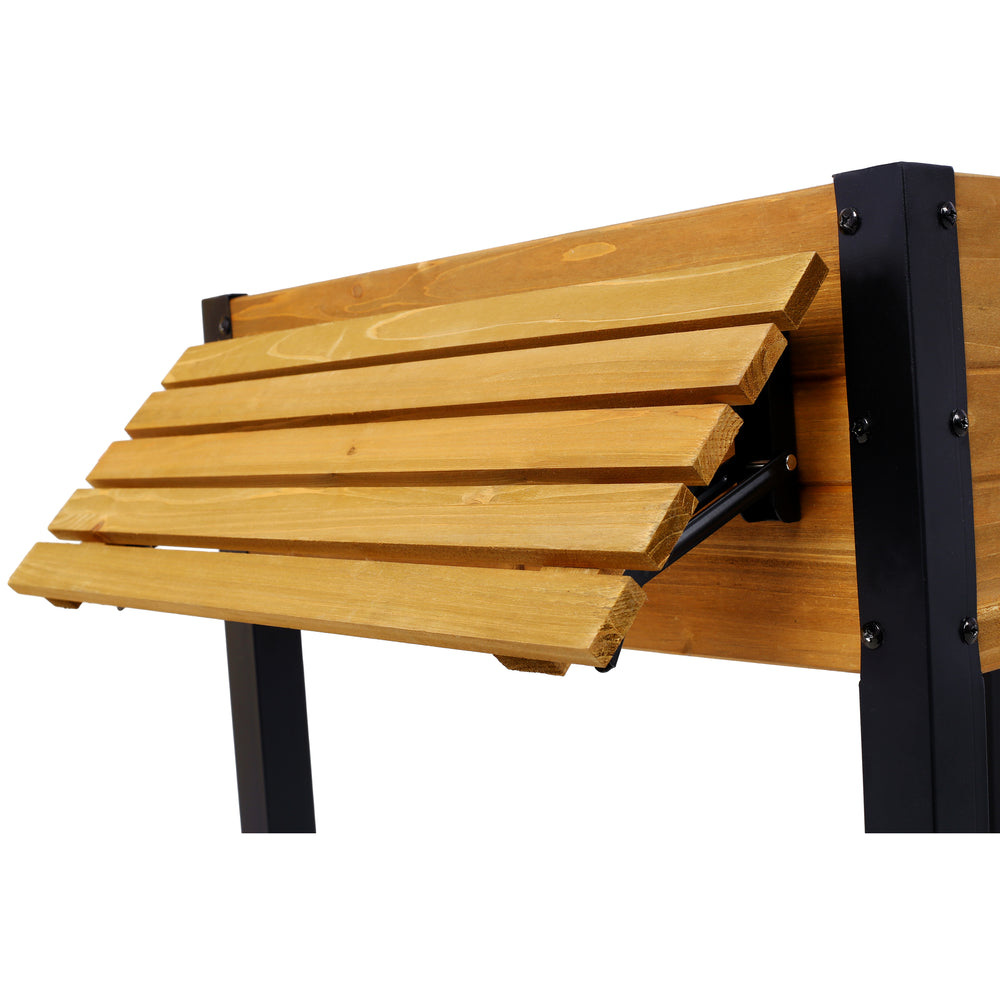 Raised Garden Bed, Metal Leg Wood Planter Boxes with Folding Storage Shelf,Elevated Planter Box for Growing Fresh Herbs, Vegetables, Flowers Great for Outdoor Patio, Deck, Balcony Media 12