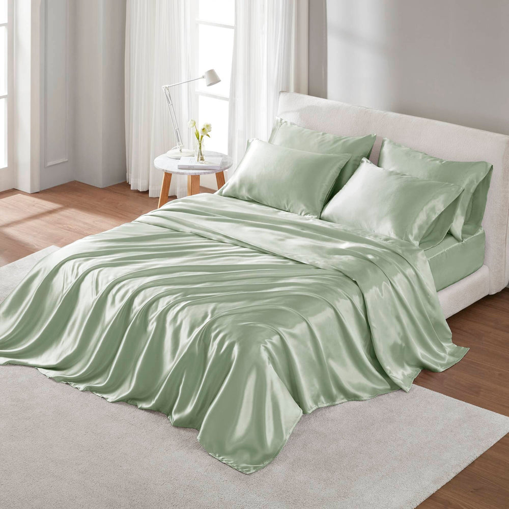 6 PCS Queen Luxury Sheet Set Sage Media 8