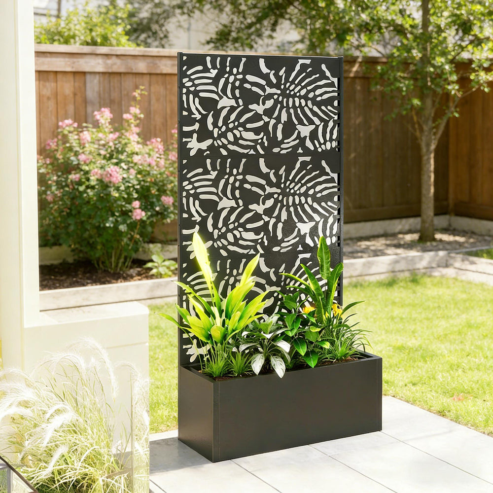Trellis Planter,Efficient Drainage Planter Box,Spacious Metal Planter Box Media 4