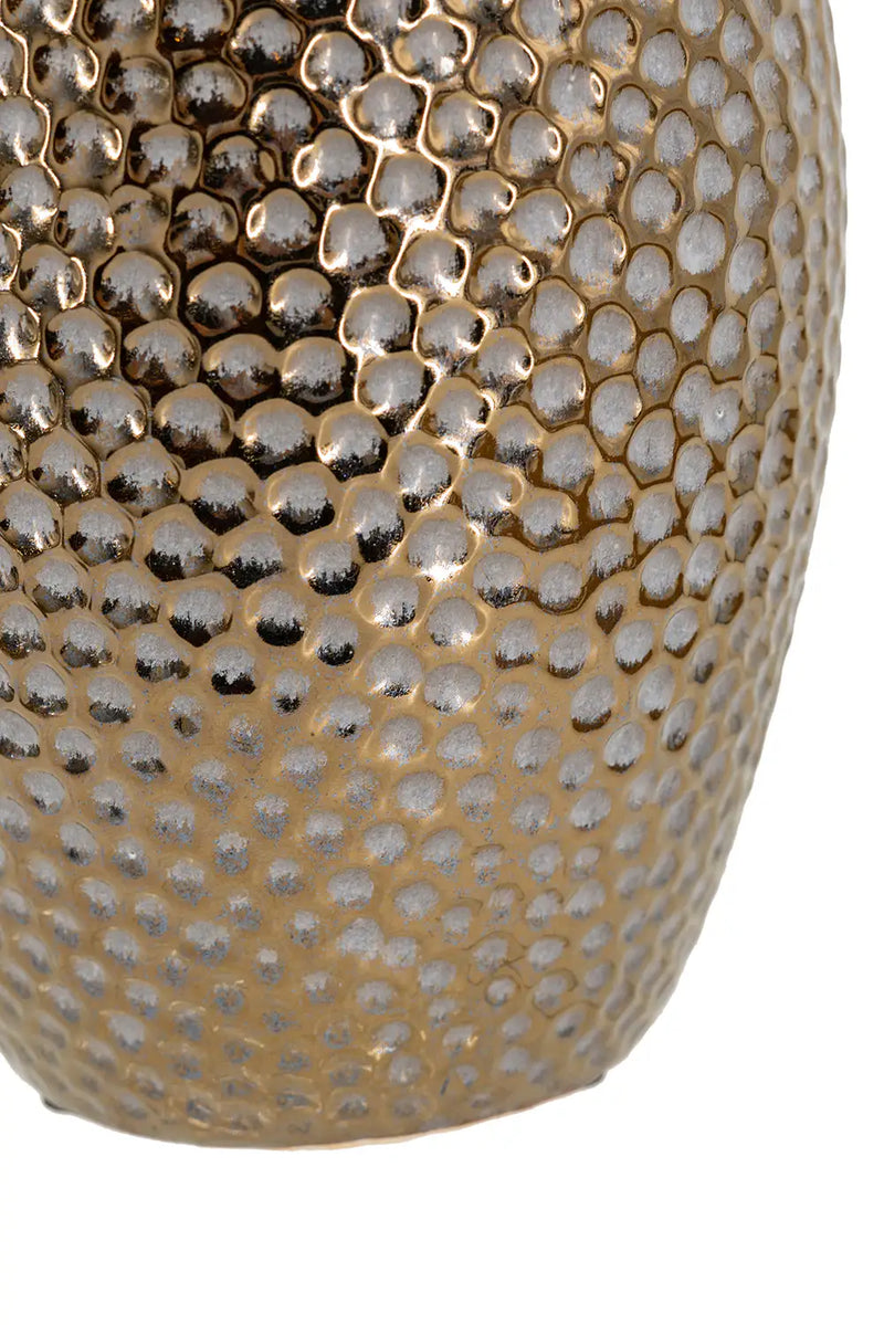 Decorative Ceramic Vase with Textured Bronze Finish