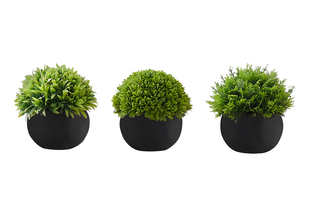 Artificial Plant, 5' Tall, Grass, Indoor, Faux, Fake, Table, Greenery, Potted, Set Of 3, Decorative, Green Plants, Black Pots Media 3