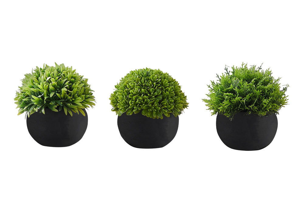 Artificial Plant, 5' Tall, Grass, Indoor, Faux, Fake, Table, Greenery, Potted, Set Of 3, Decorative, Green Plants, Black Pots Media 3