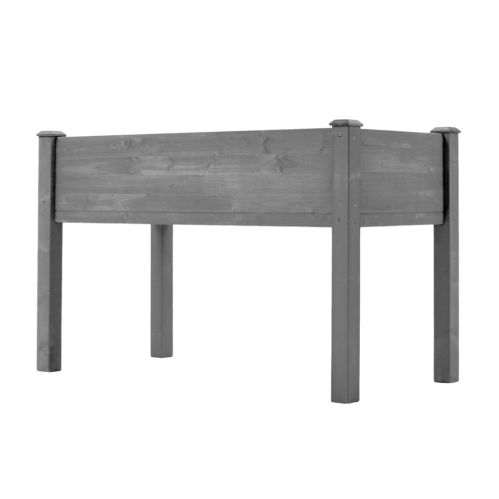 Elevated Wooden Garden Bed 48x24x30 inch with Legs, Premium Gray Solid Wood Planter Box for Outdoor Plants Flowers Fruits Vegetables Herbs Media 16