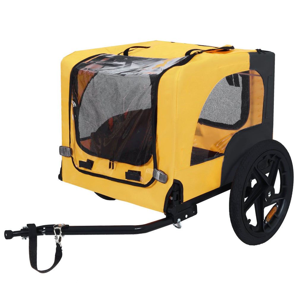 Pet Bike Trailer Dog Cart for Bicycle, Suitable for Small and Medium Pets, Easy Folding Cart Frame, Quick Release Wheel, Non-Slip Floor, Internal Leash Media 1