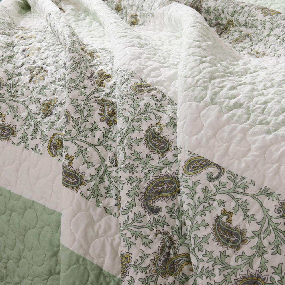 6 Piece Cotton Percale Quilt Set with Throw Pillows King/Cal King Media 2