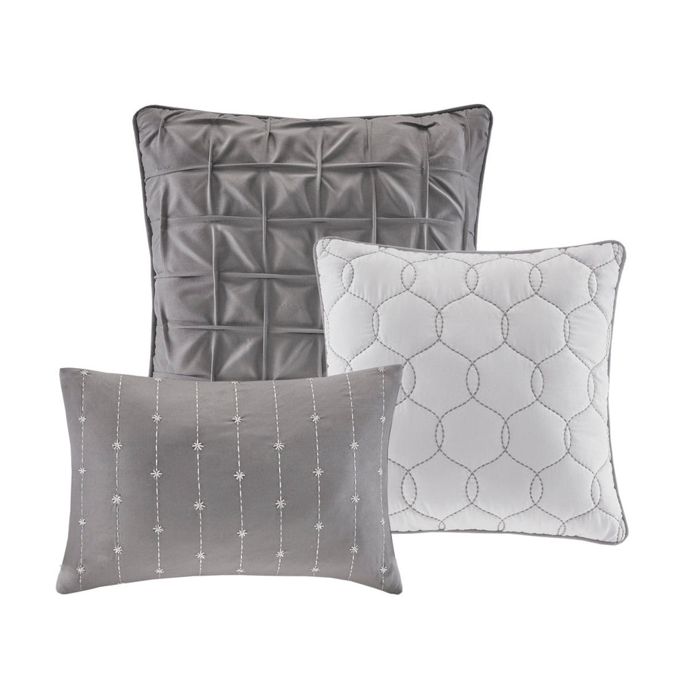7 Piece Printed Seersucker Comforter Set Grey King Media 13