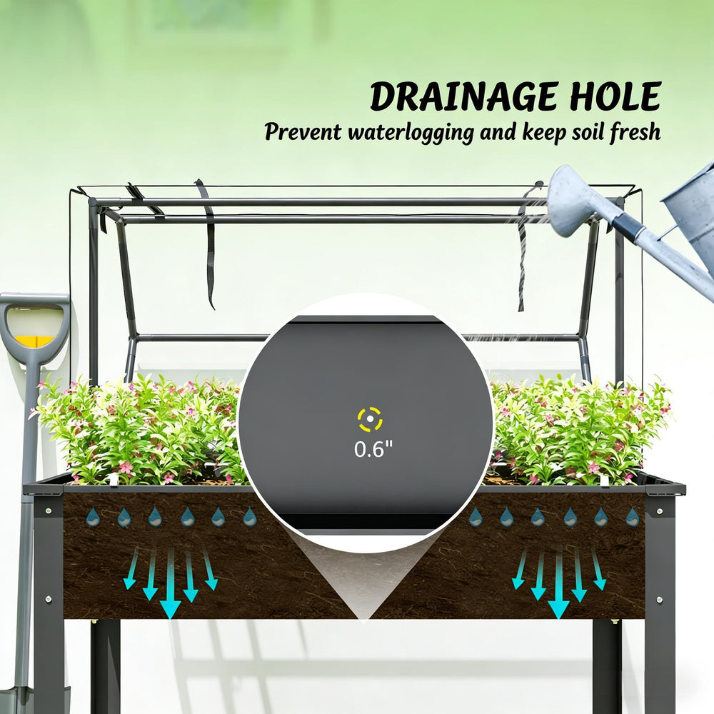 Outdoor Elevated Garden Box,Plant Bed Media 7