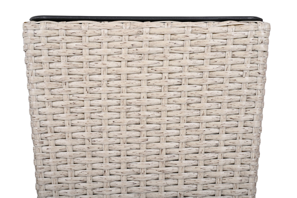 Outdoor PE Wicker Flower Pots, 2-Pcs Set, Beige Media 8