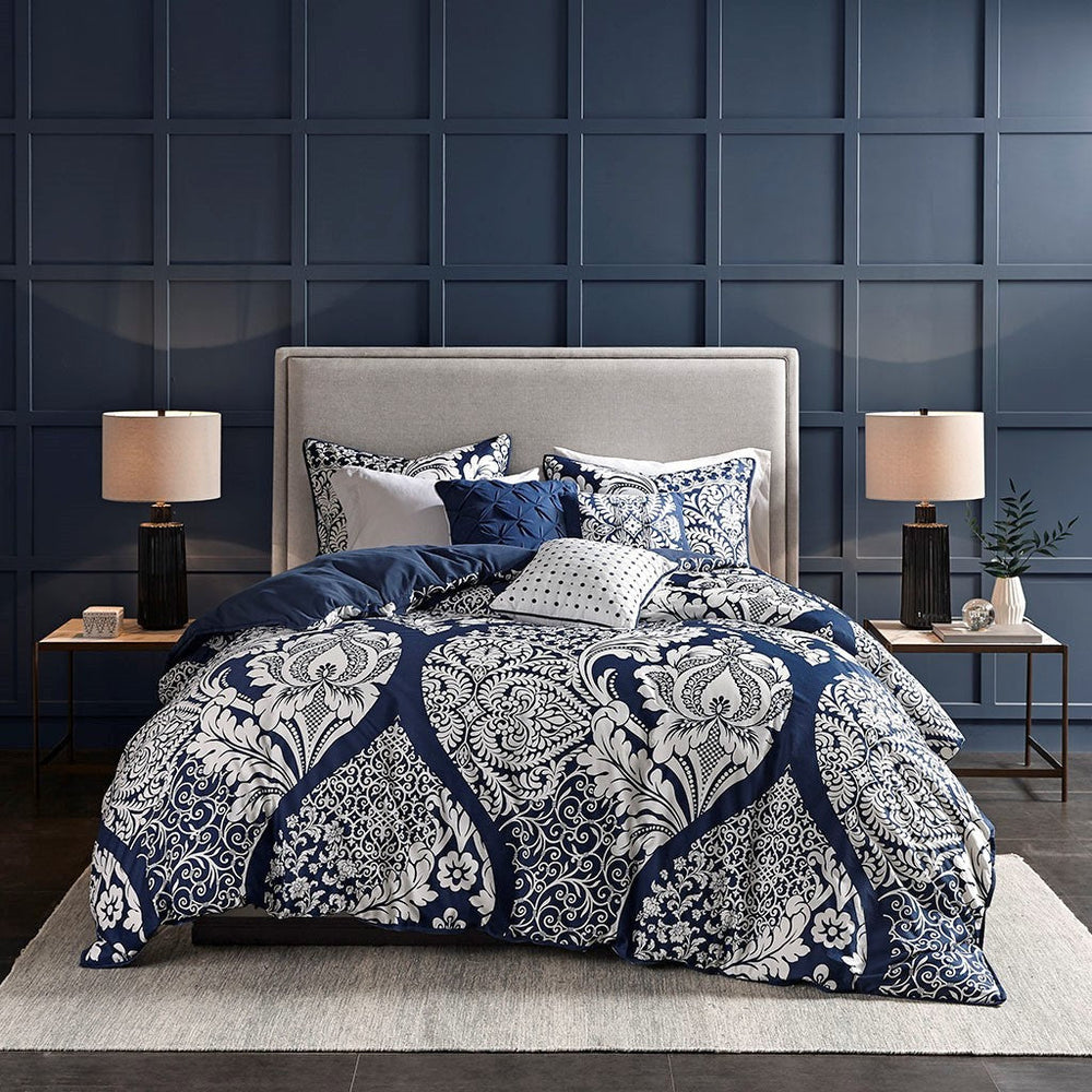 Full/Queen 6 Piece Printed Duvet Cover Set Media 1