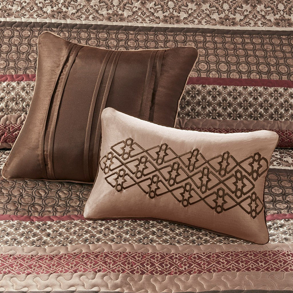5 Piece Reversible Jacquard Bedspread Set Red Queen Media 5