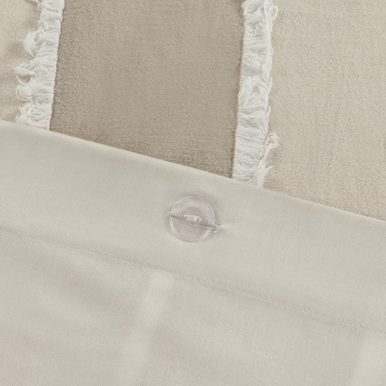 Full/Queen 3 Piece Striped Cotton Duvet Cover Set Media 8