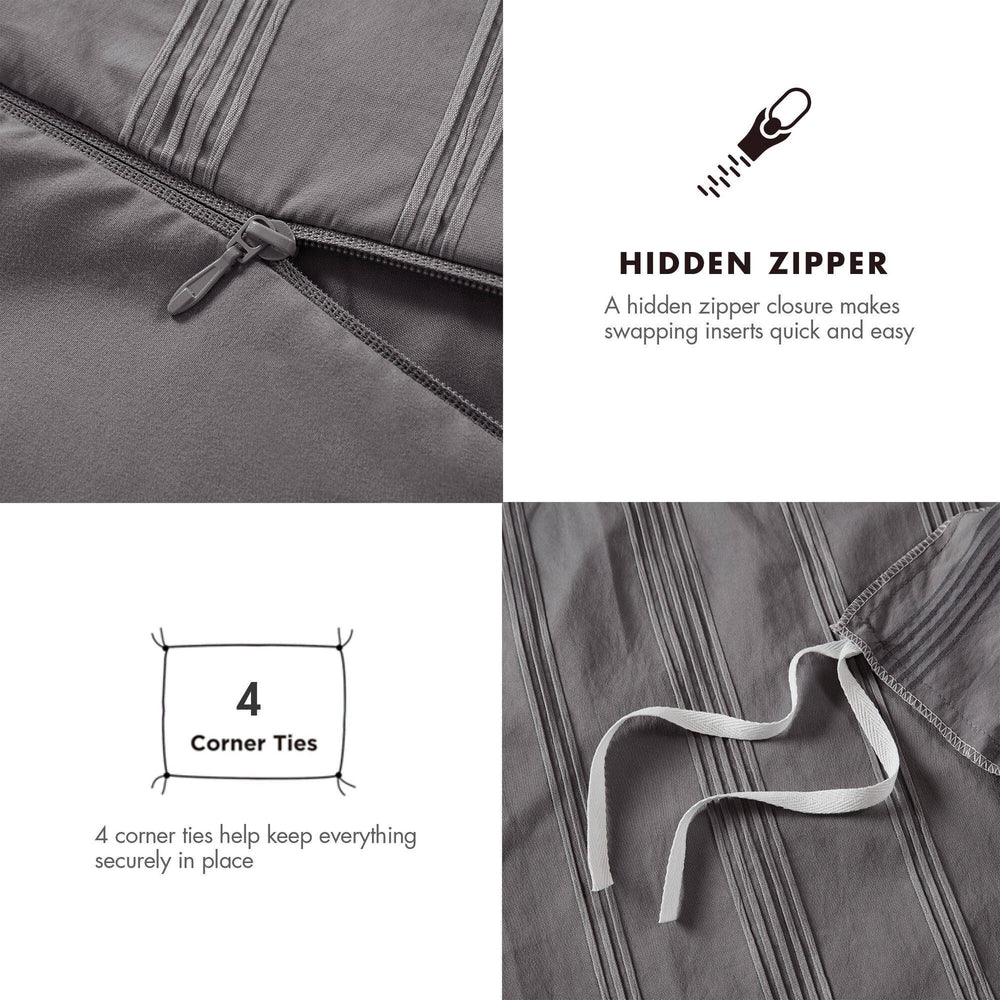 2-Piece Twin/Twin XL Woven Striped Duvet Set Media 2