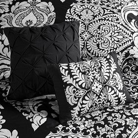 7 Piece Cotton Printed Comforter Set Black Queen Media 7