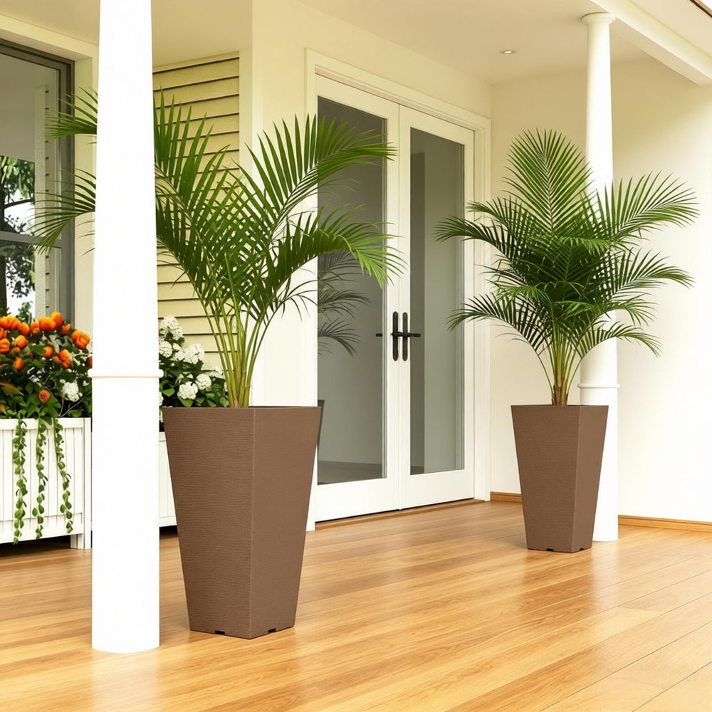 Chic Planters,Set of 2 Flower Planters,Outdoor Tall Planters Media 2