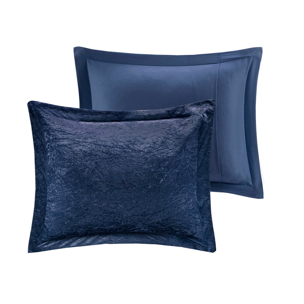 King/Cal King Velvet Comforter Set with Throw Pillow Media 11